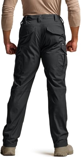 Image of CQR Men's Flex Stretch Tactical Pants, Water Resistant Ripstop Cargo Pants, Lightweight EDC Outdoor Work Hiking Pants