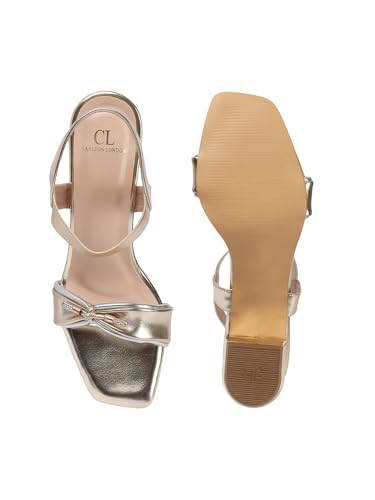 Image of Carlton London Women Stylish Fashion Embellished Sandals for Outdoor, Party, Wedding and Holidays with Block Heels