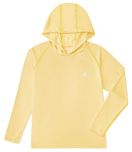 Image of Boys Grils Long Sleeve Sun Shirts UPF50+ Hoodie Thumbhole Rash Guard Quick Dry Atheltic Hiking Workout Water Playing