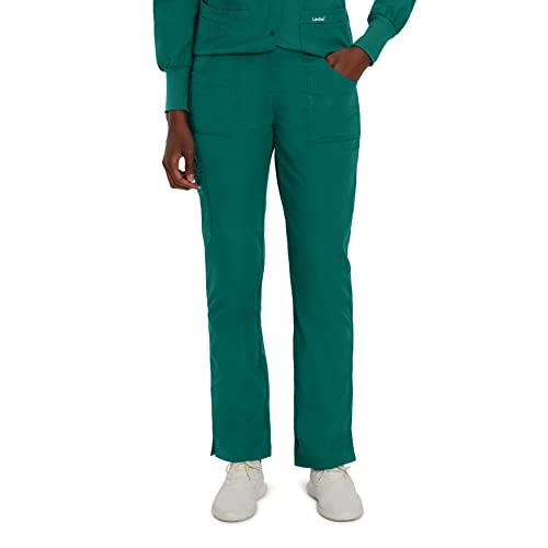Landau Essentials Tailored Fit 9-Pocket Cargo Scrub Pants for Women 8380 Hunter Green PXS