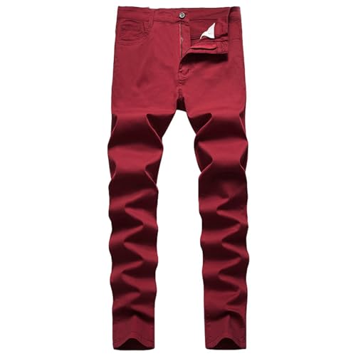 Mens Slim Fit Jeans Stretch Skinny Jean Fashion Straight Leg Comfort Flex Casual Slim Fit Business Dress Chinos Pants