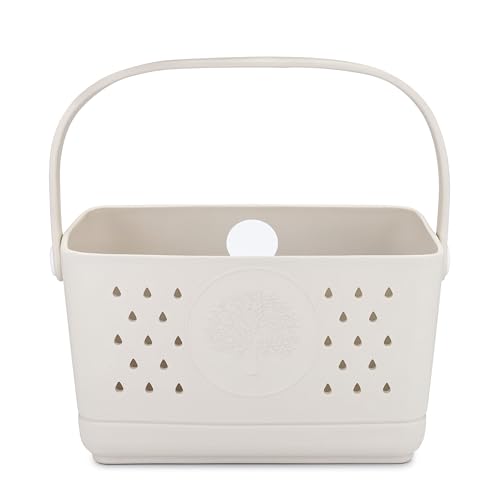 Parker Baby Co. Quick-Dry Bath Caddy Organizer with Handle - Snow, Large