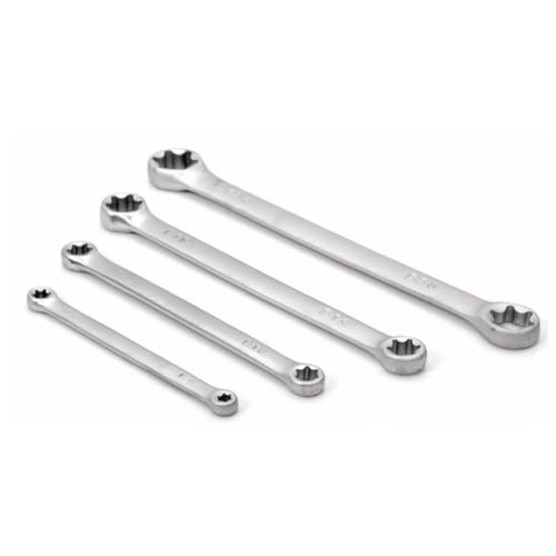 pokm toolsmarket - Jeu de clés polygonales Torx extérieures E6-E24 en acier CrV | E-Torx 4 clés polygonales doubles en 8 tailles | Clé polygonale précise...