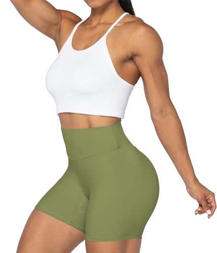 Image of Sunzel No Front Seam High Waist Biker Shorts for Women, Squat Proof Yoga Workout Gym Bike Shorts