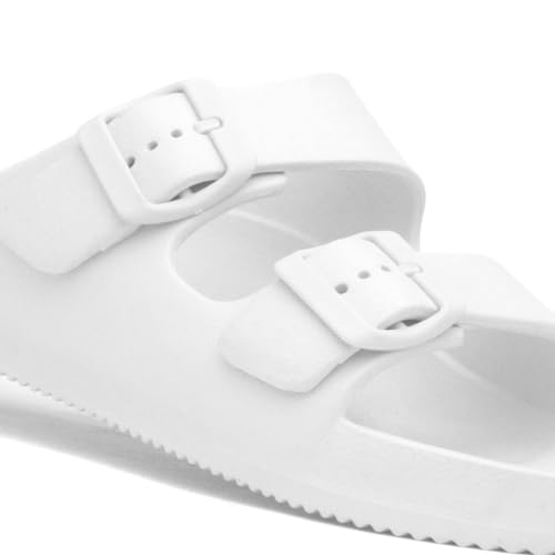 shoezone - Shelly Womens White Double Buckle Sandal - Image 7