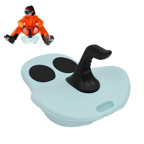 Kinderbob Schlitten, Robuster Kunststoffrodel Schlitten für Kinder und Erwachsene, leicht & handlich, Tragfähigkeit 100 kg, für rasante Winterabfahrten, 58×42×36 cm (Blau)