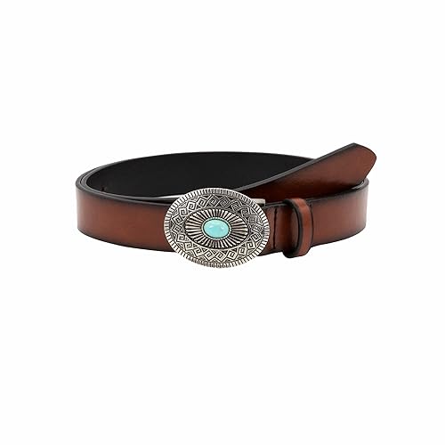 Western Belts for Women Turquoise Belts Cowgirl Belts Ladies Concho Belts Vintage Design Embossed Leathe