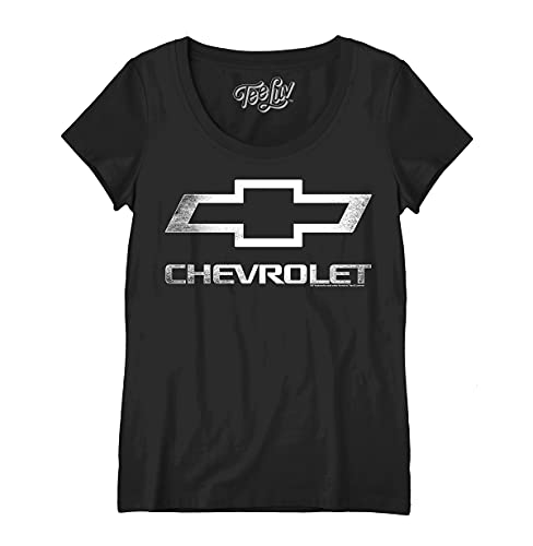 Tee Luv Women's Faded Chevrolet Bowtie Car Logo T-Shirt