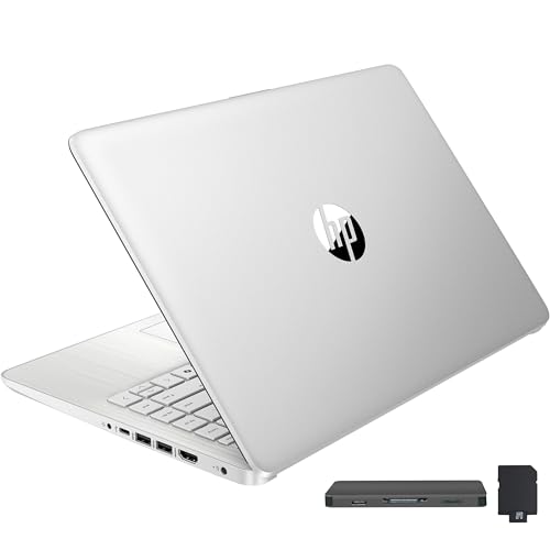 HP Stream 14' HD BrightView Laptop, Intel Celeron N150, 16GB RAM, 288GB Storage (128GB eMMC + 160GB Docking Station Set), Intel UHD Graphics, 720p Webcam, Wi-Fi, 1 Year Office 365, Win 11 S, Silver