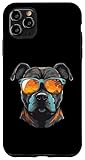custodia per iphone 11 pro max ritratto divertente della testa di cane di staffordshire bull terrier