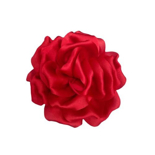 Image of Dainty Peony Rose Flower Brooches Lapel Pins Delicate Elegant Fabric Flowers Brooch Pin for Women Flower Corsage for Wedding Party Accessories Jewelry Gifts100mm