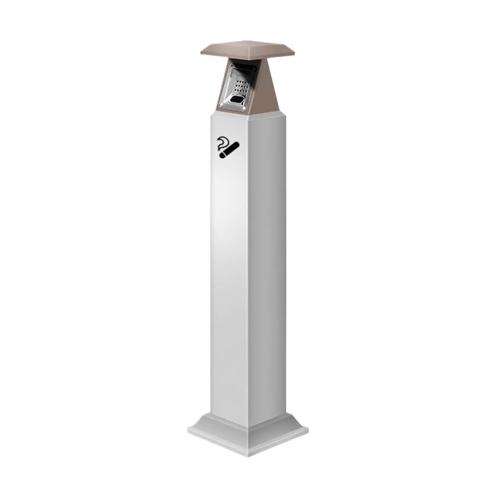 Stand ashtray Outdoor Stainless Steel Hotel Ash Pillar, Smoking Area Cigarette Butt Collection Cylinder Pillar(Bruin)