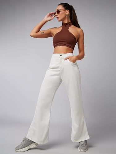 Image of Dolce Crudo Boot Cut High Rise Cropped Jeans for Women