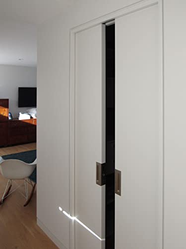 Juego de herrajes para puertas empotradas Cavilock CL400D-PA-34 con cierre magnético de paso, doble puerta, para espesor de puerta de 1-3/4 pulgadas miniatura 6