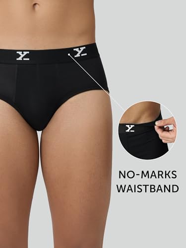 Image of XYXX Men's Ace Micromodal Regular Fit Solid Antimicrobial Briefs with No Marks Waistband (Pack of 2)