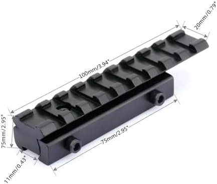 dophee 11mm to 20mm Dovetail Picatinny Rail Extension Adapter Scope Mount Base - 3