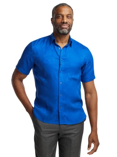 Paul Fredrick Men's Classic Fit Lyocell Solid Jacquard Casual Shirt2