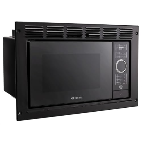 RecPro RV Microwave | .9 cubic ft Black Microwave with Trim Kit | 900 Watt (RPM-5-BLK) | Direct Replacement for Greystone