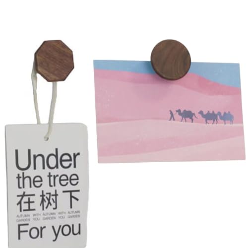 2Pcs Heavy Duty Organization Magnetic Coat Hooks, Versatile Elegant Wooden Hooks to Hang Tools, Backpack, Umbrella, Garden Hoses Ropes, Kitchenware in Warehouses, Cruise (Black Walnut)