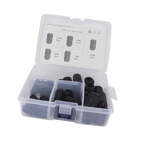 Núcleo de ferrita jojofuny con 40 clips de cable para filtro de ruido de líneas telefónicas
