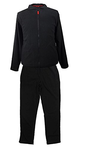 MARC & MARK Duży miękki strój do joggingu z polaru czarny 2XL - 10XL