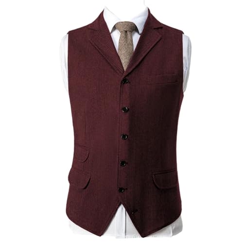 Men's Suit Vest With Notched Lapel For Wedding Birthday Party Business Work Vest