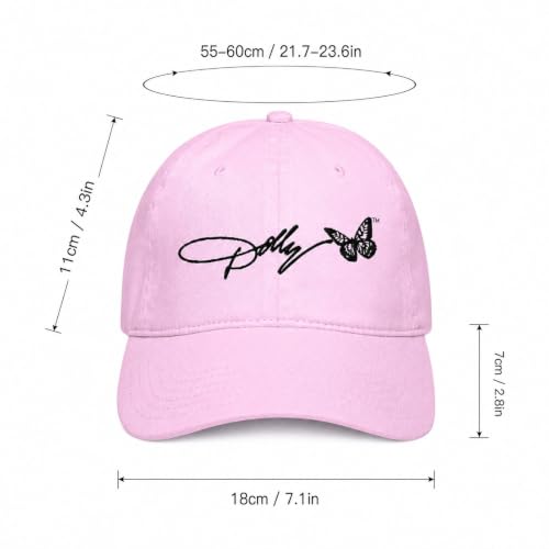 Dolly Hat Pink Memorial 1946-2026 Guitar Butterfly Cap Country Music Hat - image 3