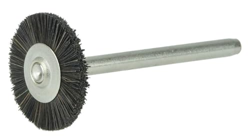 Image of Weiler 26059 3 /4 inch Diameter, 1 /8 inch Stem Size, Stiff Hair Bristle Fill, Miniature Wheel Brush, Made in The USA (Pack of 144)
