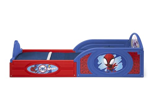 Image of Delta Children Toddler Bed with Guardrails, Spidey Kids Bed for Boys Girls