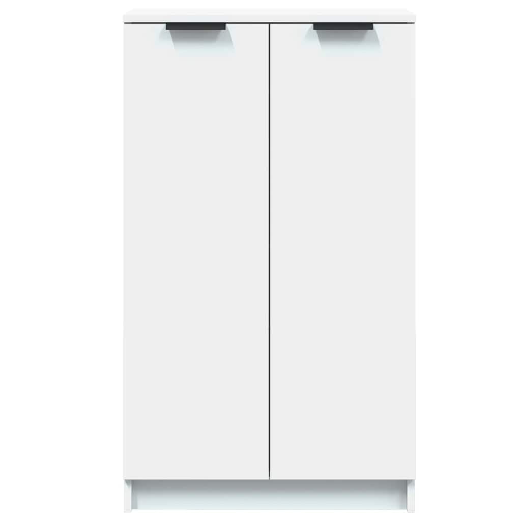 vidaXL Mueble Zapatero Armario Estantería Pasillo con Puertas Organizador Pared Adornos Jarrones Decoración de Madera Contrachapada Blanco