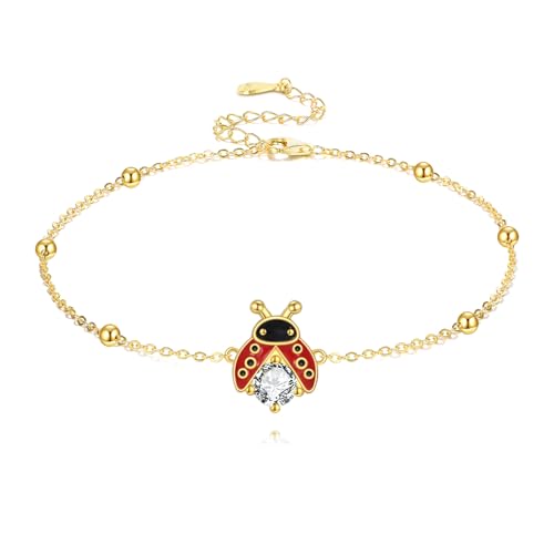 URONE Animal Bracelet 925 Sterling Sliver Dachshund Dog/Hummingbird/Ladybug Bracelet Jewelry Gift for Women