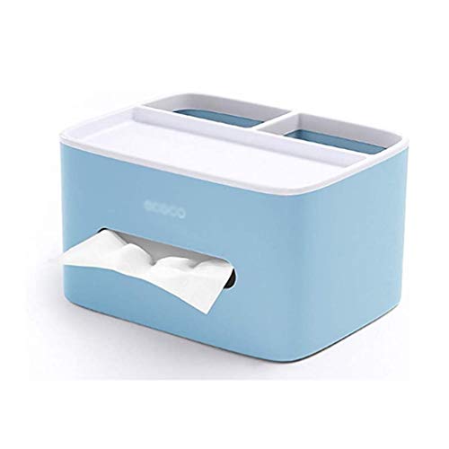 HJHJ Fashion Tissue Box Multifunctional Tissue Box Double Layer Desktop Organizer Detachable Cute Tissue Organizer Pink Tissue Box Gift (Color : Blue)