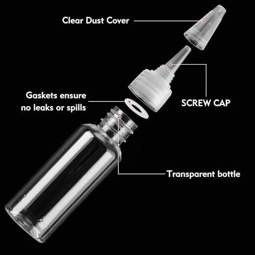 50 Pcs 1.7 oz Plastic Squeeze Bottles with Leak-proof Top Caps Writer Bottles for Paint Crafts Lotion Glue Liquids Travel and Crafts Empty Sand Art Supplies3