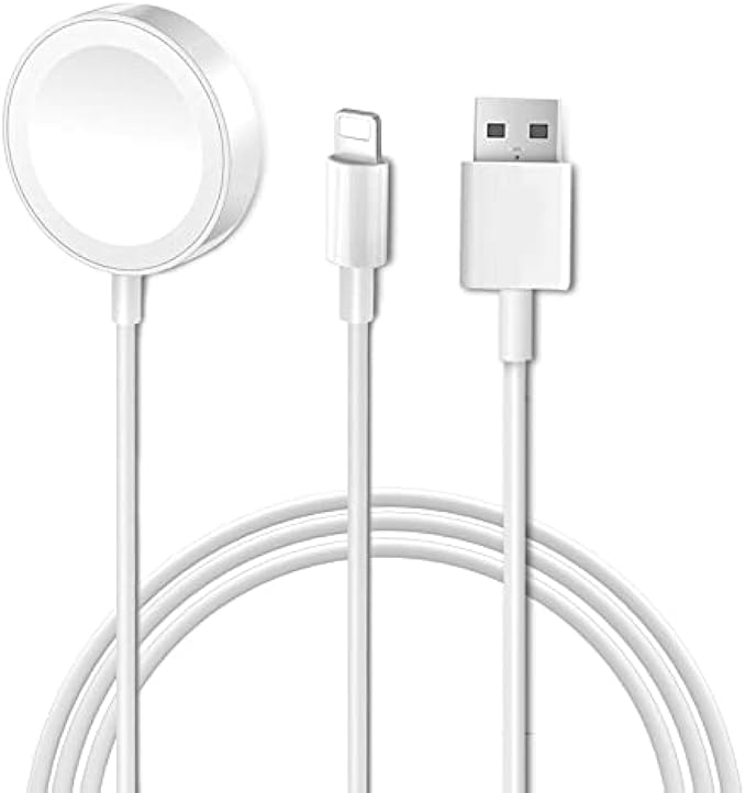 [MFi Certified] Watch Charger 2 in 1 Portable Charging Cable Compatible with Apple iwatch Series SE/7/6/5/4/3/2/1 and Compatible with iPhone 13/12/11/11Pro/11 Max/X/XR/XS/XS Max&Pad Series (3.3ft/1M)