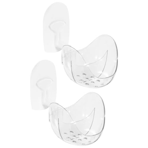 Frcolor 2個 化粧品スポンジ水切り棚 コンパクト換気設計 持ち運び可能 メイクスポンジ収納ラック パウダーパフ保護 メイクアップ小物整理