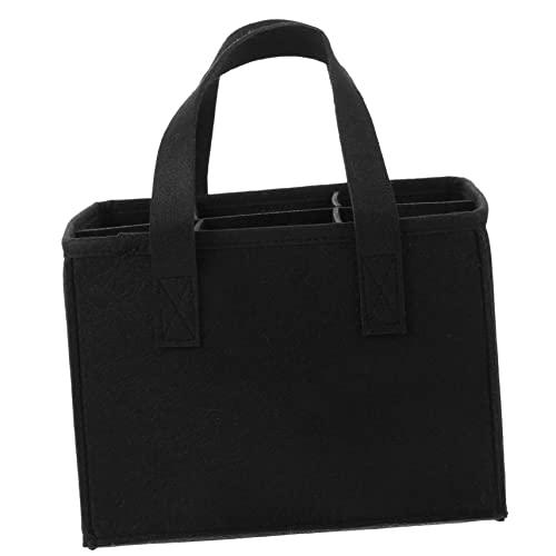 VALICLUD Reusable Wine Storage Bag Dividers Portable Felt Carrying Bag for Bottles Stylish Edged Wine Party Tote for Travel and Home Organization