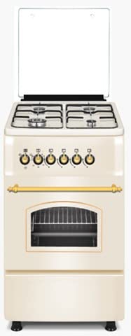 SOLTHERMIC 50 CM ANCHO F5S40G2 COCINA GAS COLOR CREMA CON MANDOS DORADOS / 4 FUEGOS CON ENCENDIDO AUTOMATICO/GAS BUTANO Y GAS CIUDAD/ALTA GAMA Cover