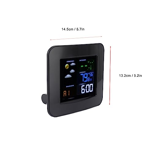 Wireless Thermometer Hygrometer, Digital Color Screen Multifunctional Wireless Weather Station with Bracket, Temperature Monitor for Home Indoor Outdoor