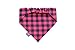 Personalized Buffalo Check Scrunchie Dog Bandana, Handmade Custom Red and Black Plaid Elastic Pet Bandana with Name, Festive Christmas Dog Bandana (X-Large)