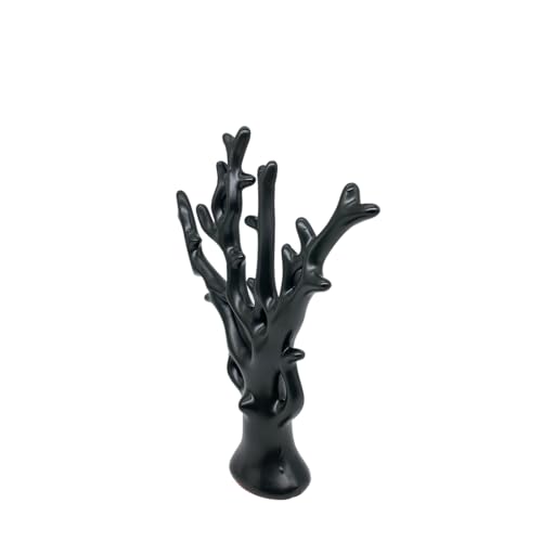 Image of NOSCOMP Black Money Tree Ceramic Decor - 30cm Tall Feng Shui Wealth Tree for Home & Office - Elegant Ceramic Lucky Tree Ornament, Ideal for Living Room, Desk, or Gift