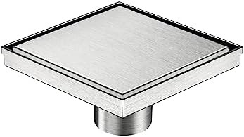 neodrain zs3t01正方形シャワーDrain withタイル挿入Grate、4インチ、つや消し304ステンレススチール 6インチ ZS3-6-ST01