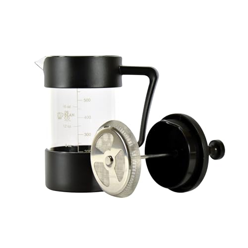 Image of THE BEAN CO French Press Coffee Maker 600 ml | Heat Resistant Borosilicate Glass | 4 Level Filteration (Black)