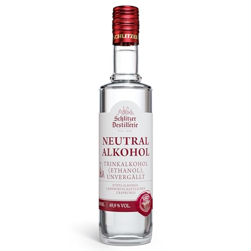 Schlitzer Neutralalkohol 69 9% vol. extra fein filtriert & hochrein farb- & geruchlos ideal zum Ansetzen von Likören Tinkturen & Essenzen 0 5 l Schlitzer Destillerie