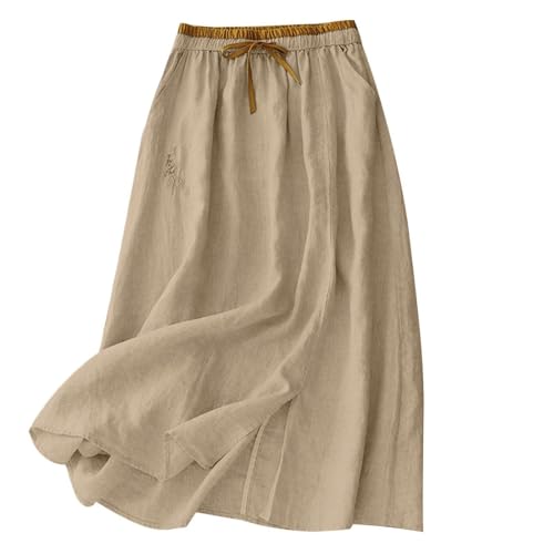 Jupe midi ample et confortable à taille haute extensible en taille XXL - 4