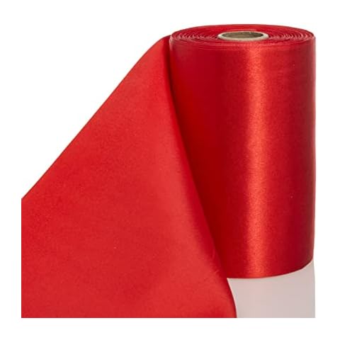 ATRBB 4 Inches Wide Red Satin Ribbon, 27 Yards Soft, No Wrinkles and Consecutive Solid Fabric Ribbon for Cutting Ceremony, Christmas, Wedding, Birthday Decor and Chair Sashes Cover