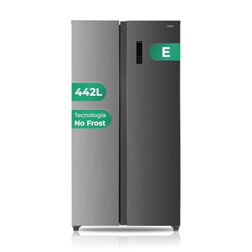 Svan Frigorífico Americano 2 Puertas Inox SA18901ENFX. Capacidad 442 Litros, No Frost, Multi AirFlow, Bajo Nivel Sonoro, Eficiencia Energética Clase E