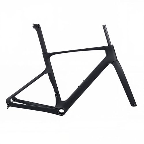 TUJISEK Juego De Cuadro De Bicicleta De Carretera 700C Cuadro De Fibra De Carbono con Horquilla 43/46/48/51/54cm Cuadro De Bicicleta De Carreras Freno De Disco Eje Pasante 12x100mm/12x142mm(54cm)