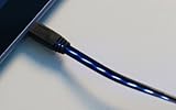 ENAPY Visible Flowing LED Light Up Noodle Data Sync & Charging Cable, Black / Blue