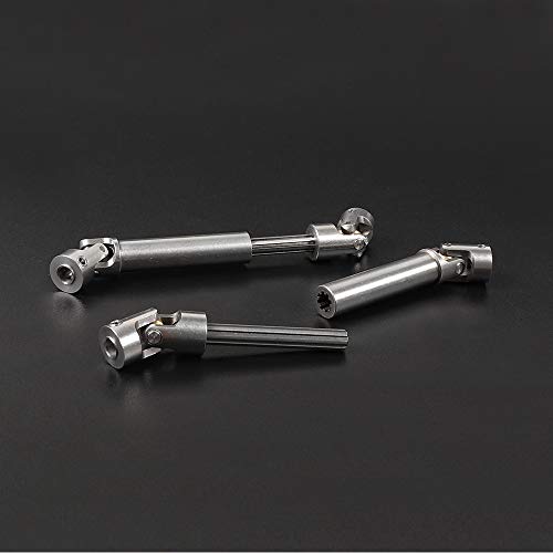 Fauge 2Pcs Steel Drive Shaft for 1/10 RC Crawler TRX4 TRX6 Axial SCX10 Wraith Capra D90 TF2 Redcat GEN8,C
