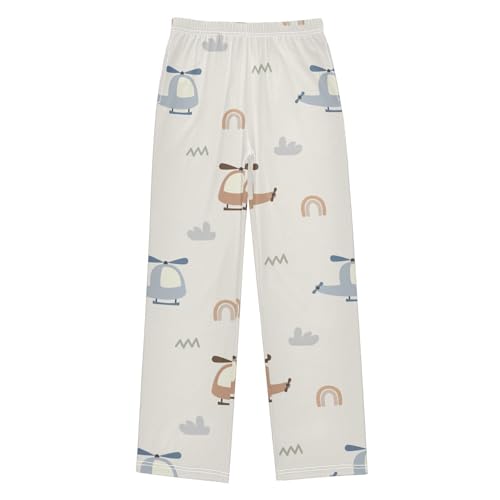 Cute Helicopter Boys Pants Boys Athletic Pants Long Pant for Boywith Pockets Wide-Leg Size 6-14Y